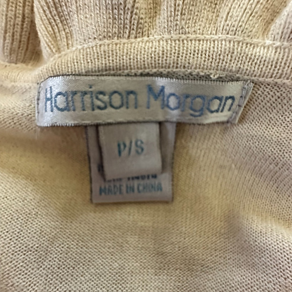 HARRISON MORGAN Womens Sweater P/S Cream Cropped Silk Cashmere Ruffle Romantic - Picture 4 of 8